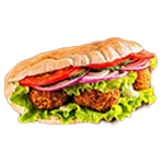 Falafel, Humus & Salad On A Pitta Bread 