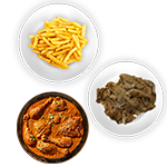 Chips, Donner Meat & Curry Sauce 